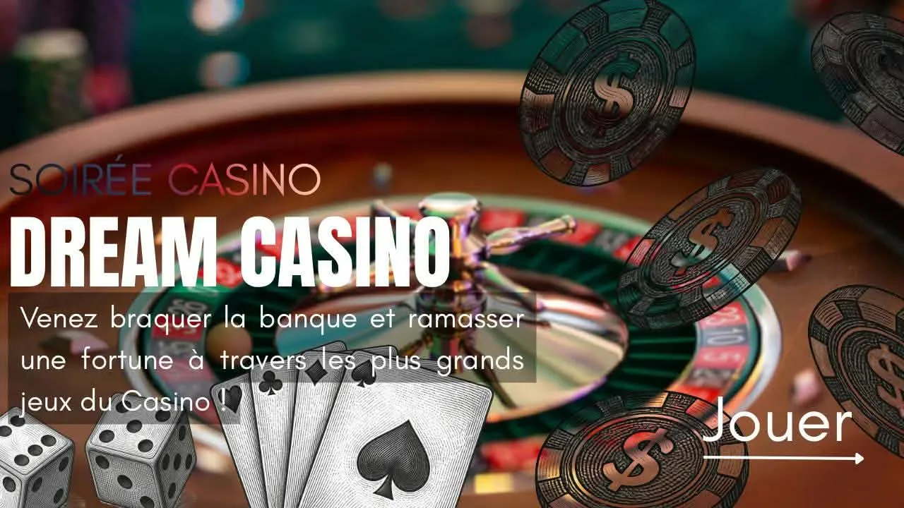 Dream Casino — machine à sous, roulette, blackjack et Texas Hold'em, avec une monnaie de jeu et un bonus quotidien